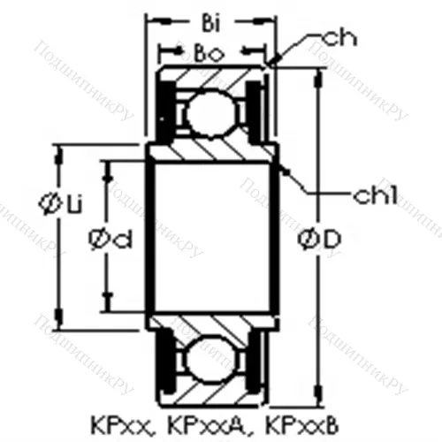 Подшипник шариковый радиальный KP 20A от производителя  AST