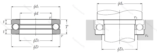 Упорный шариковый подшипник 51106 от производителя  NTN