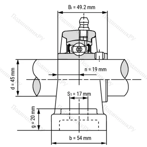Подшипниковый узел SS UCP 209 - Вал: 45 мм от производителя  LPZ