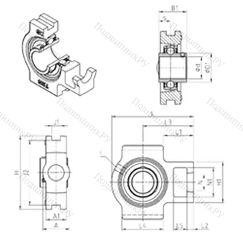 Подшипниковый узел шариковый радиальный UCT 209 от производителя  SNR