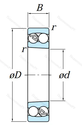 Двухрядный шариковый подшипник 1311 K C 3 от производителя  KOYO