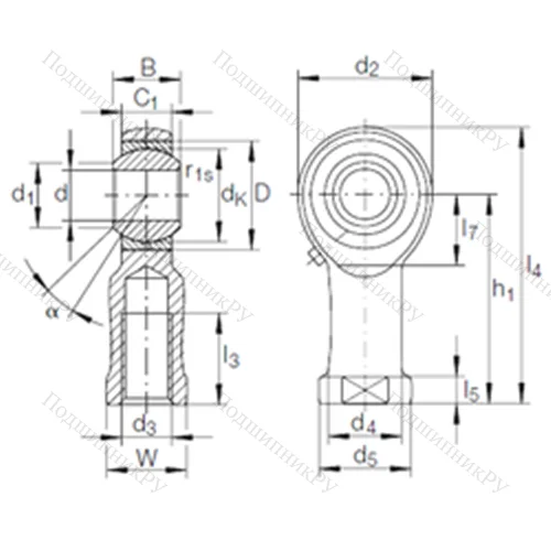 Подшипник скольжения сферический GIKFL 14 PB