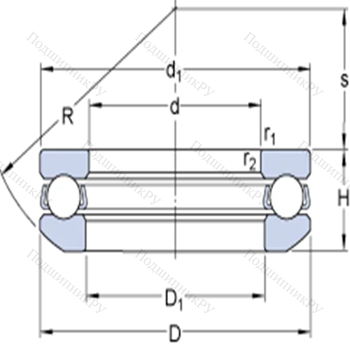 Одинарные упорные шарикоподшипники 53201 + U 201 от производителя  SKF