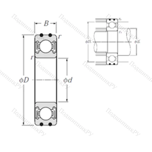 Подшипник шариковый радиальный AC-6004LLB