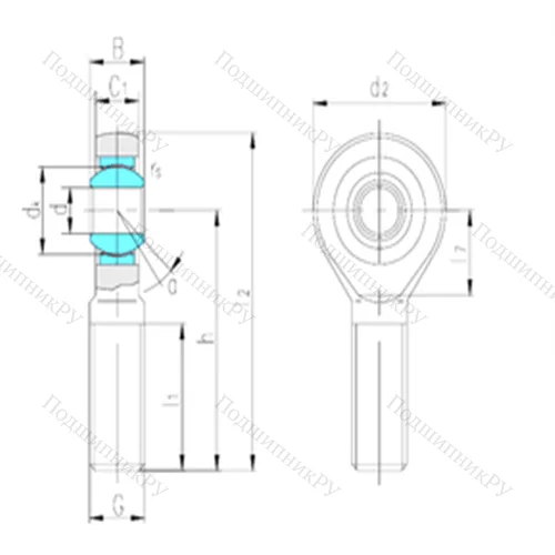 Подшипник скольжения сферический SA 60ET-2RS от производителя  LS Подшипник скольжения сферический SA 60ET-2RS от производителя  LS