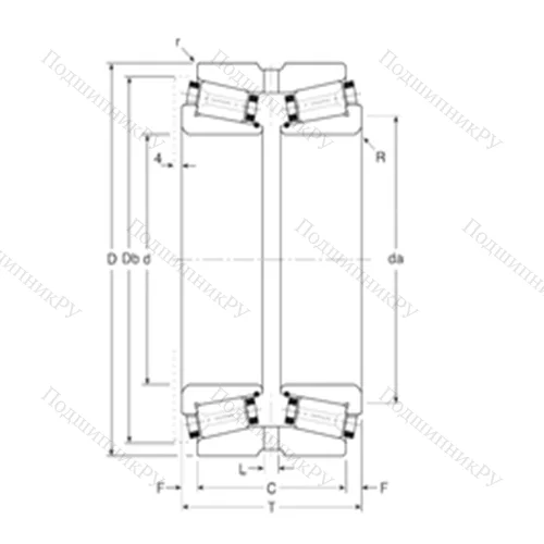 Подшипник роликовый радиально-упорный 240145/240241XG от производителя  Gamet