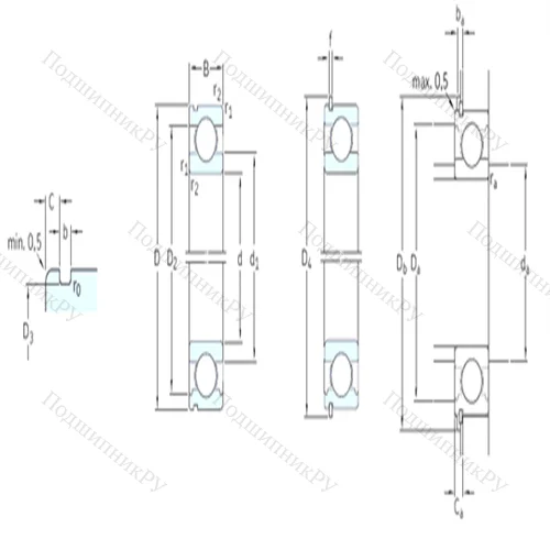 Подшипник шариковый радиальный 6306NR