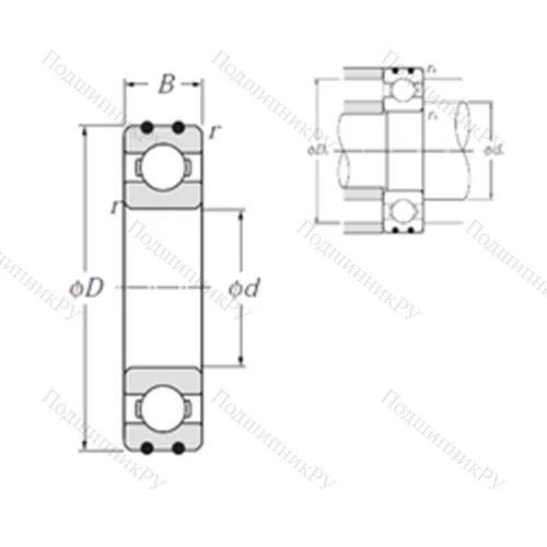 Подшипник шариковый радиальный AC-6006
