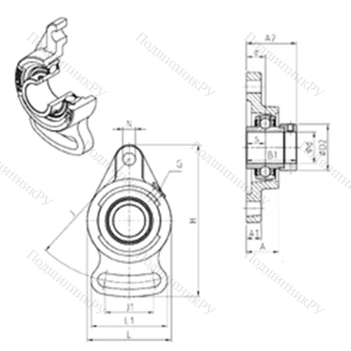 Подшипниковый узел шариковый радиальный EXFA 205 от производителя  SNR