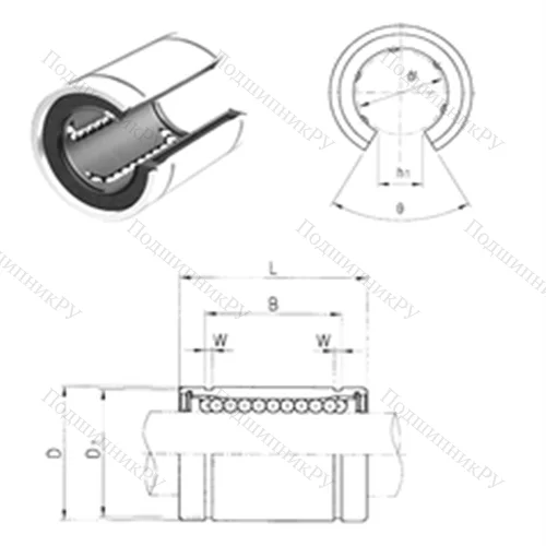 Подшипник шариковый линейный LM 35OP от производителя  Samick