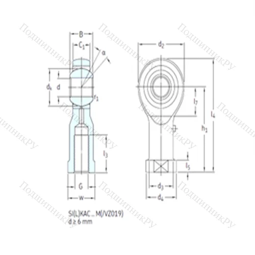Подшипник скольжения сферический SIKAC 16M/VZ 019 от производителя  SKF