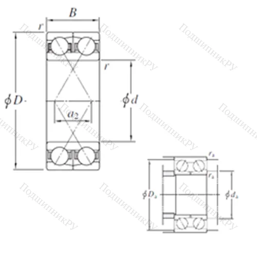 Подшипник шариковый радиально-упорный 305183/1D