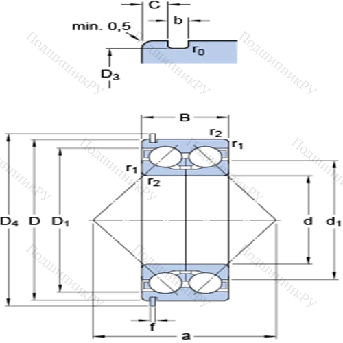 Двухрядные радиально-упорные шарикоподшипники 3308 DNRCBM от производителя  SKF Двухрядные радиально-упорные шарикоподшипники 3308 DNRCBM от производителя  SKF