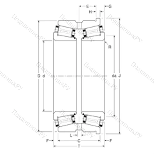 Подшипник роликовый радиально-упорный 160098X/160161XH от производителя  Gamet