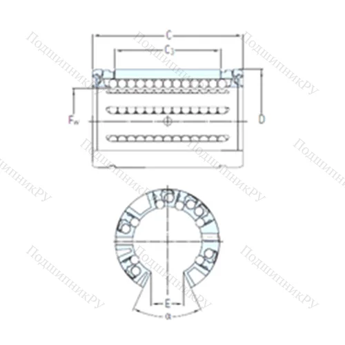 Подшипник шариковый линейный LBCT 50 A от производителя  SKF