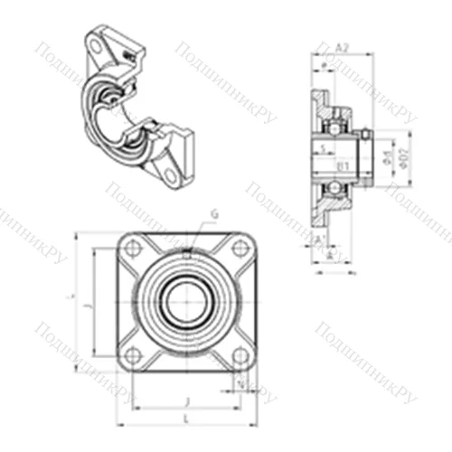 Подшипниковый узел шариковый радиальный EXF 218 от производителя  SNR