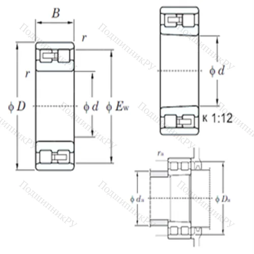 Подшипник роликовый радиальный NN 3096K от производителя  KOYO