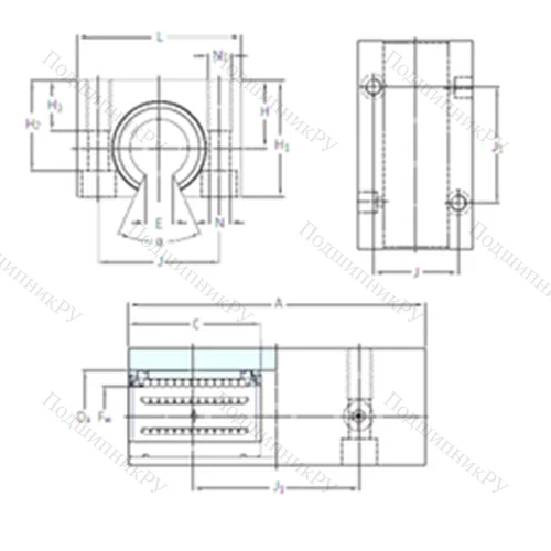 Подшипник шариковый линейный LTCF 12-2LS от производителя  SKF