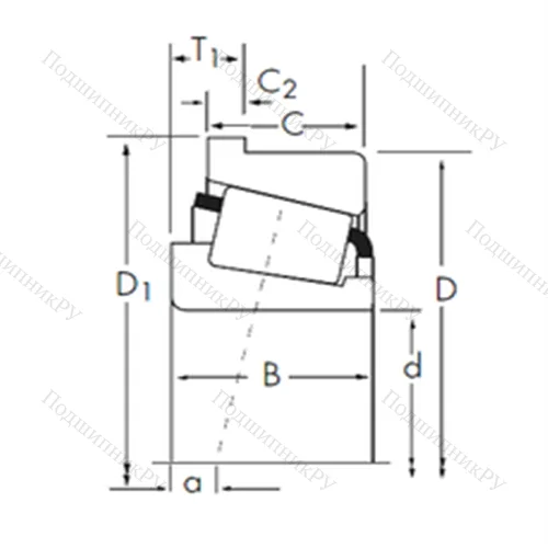Подшипник роликовый радиально-упорный 26132/26283-B от производителя  TIMKEN