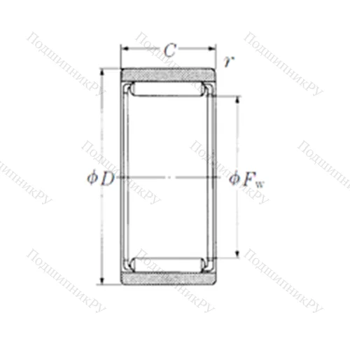 Подшипник игольчатый радиальный RNAF 284016 от производителя  NSK
