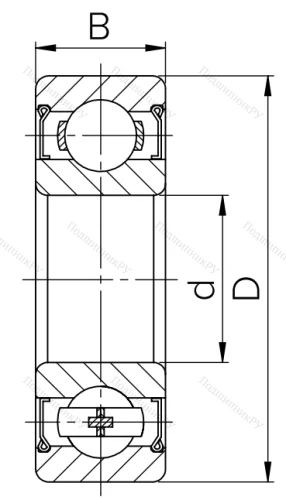 Шариковый однорядный подшипник 80105 (6005 ZZ) в Санкт-Петербурге