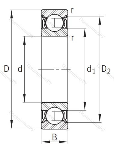 Однорядный шариковый подшипник 6203 C 2Z от производителя  FAG