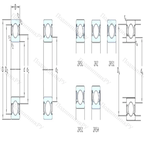 Подшипник шариковый радиальный 61801-2Z от производителя  SKF