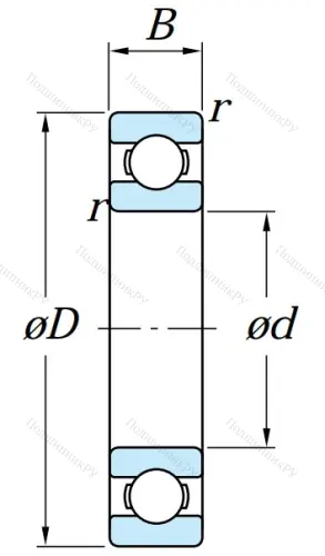 Однорядный шариковый подшипник 6219 от производителя  KOYO