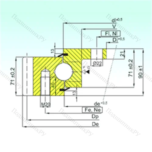 Подшипник шариковый опорно-поворотный EBL.30.1255.200-1STPN от производителя  ISB