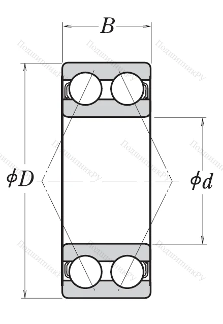 Двухрядный шариковый подшипник 3304 B 2ZRTNG C 3