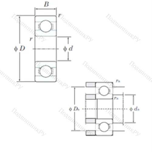 Подшипник шариковый радиальный 68/1.5
