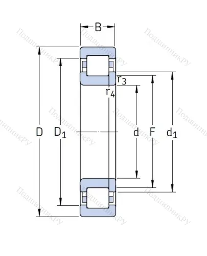 Роликовый цилиндрический подшипник NUP 203 ECP от производителя  SKF
