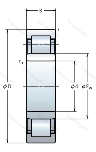 Роликовый цилиндрический подшипник NU 203 W от производителя  NSK