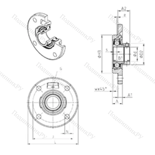 Подшипниковый узел шариковый радиальный ESFCE 206 от производителя  SNR