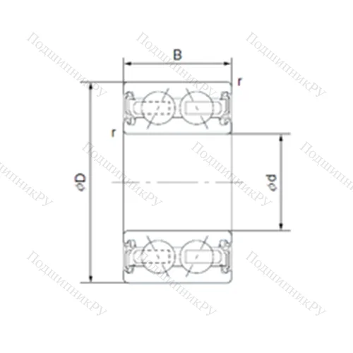 Подшипник шариковый радиально-упорный 40BD 45 от производителя  NSK Подшипник шариковый радиально-упорный 40BD 45 от производителя  NSK