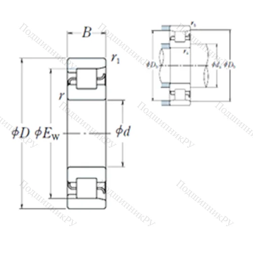 Подшипник роликовый радиальный NF 340