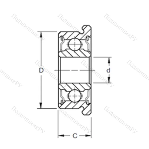Подшипник шариковый радиальный F 608-2RS