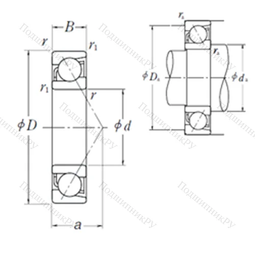 Подшипник шариковый радиально-упорный 7202 C