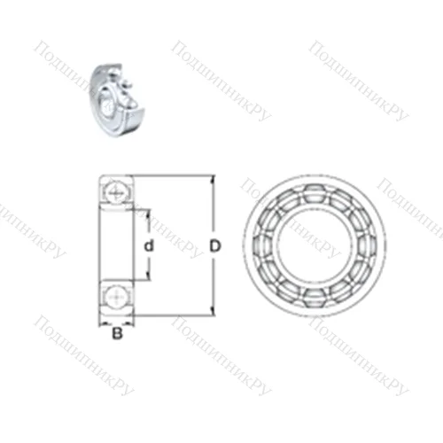 Подшипник шариковый радиальный 6015-2Z от производителя  ZEN