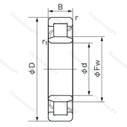 Подшипник роликовый радиальный NU 2319 E