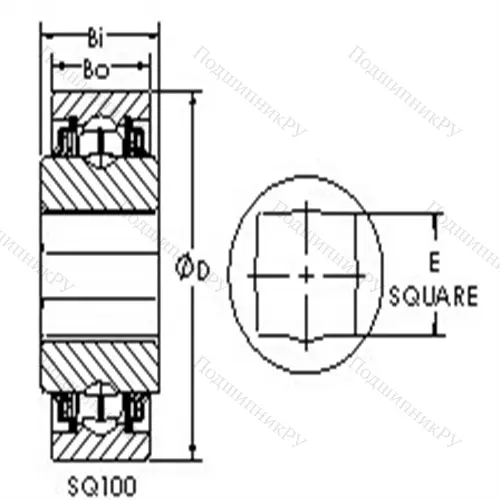 Подшипники шариковые радиальные с квадратным отверстием SQ 111-108 от производителя  AST