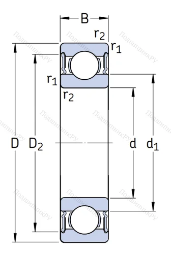 Высокотемпературный подшипник 6209 2RS 1/C 3 GJN от производителя  SKF