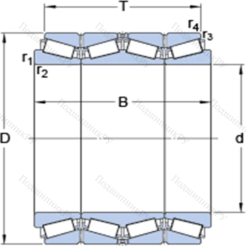 Четырёхрядные конические роликоподшипники конфигурации TQI BT 4B 331809/HA 1 от производителя  SKF