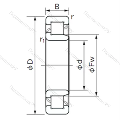 Подшипник роликовый радиальный NJ 240 E