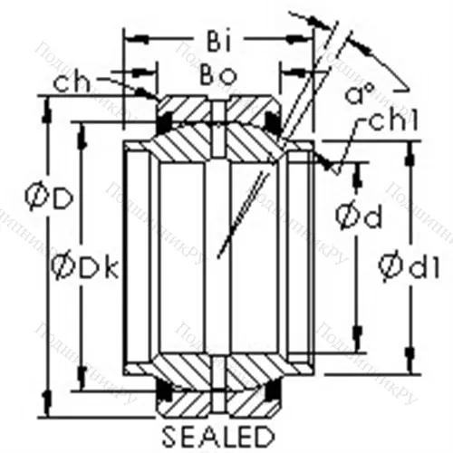 Подшипники скольжения, дюймовая серия GEWZ 38ES-2RS от производителя  AST Подшипники скольжения, дюймовая серия GEWZ 38ES-2RS от производителя  AST