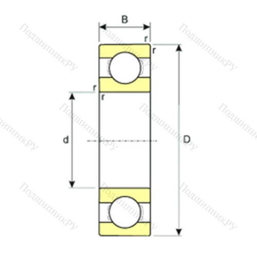 Подшипник шариковый радиальный SS 6302