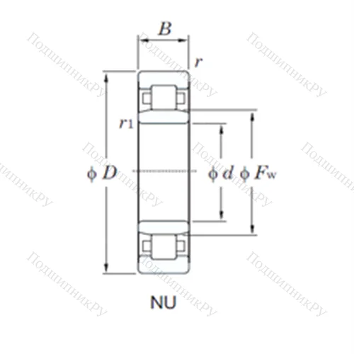 Подшипник роликовый радиальный NU 320R