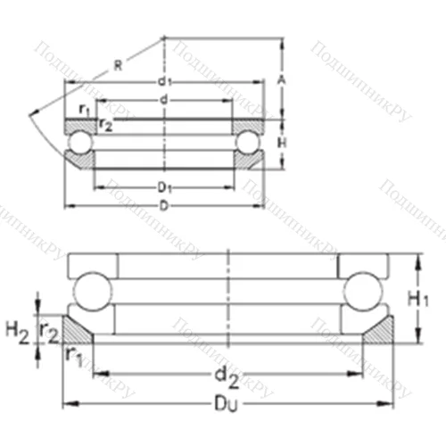 Подшипник шариковый упорный 53218+U 218 от производителя  NKE