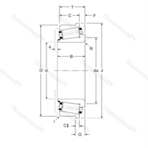 Подшипник роликовый радиально-упорный 133075/133127C от производителя  Gamet