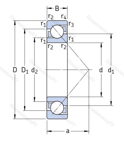 Однорядный шариковый подшипник 7209 BEP от производителя  SKF